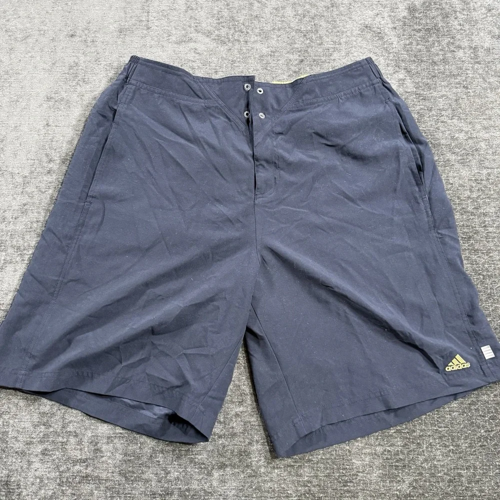 Vintage Adidas Samples Men's Surf Swim Trunk Shorts Size Large Dark Navy Blue